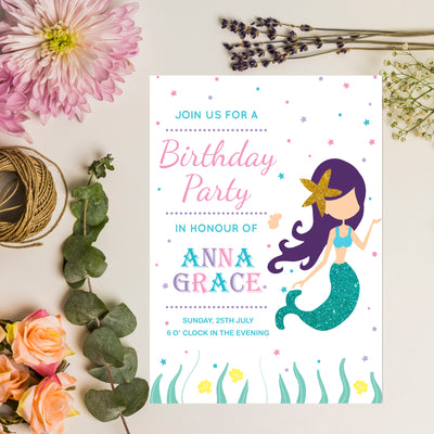 Mermaid Birthday Party Decoration |  Mermaid Party Invitations