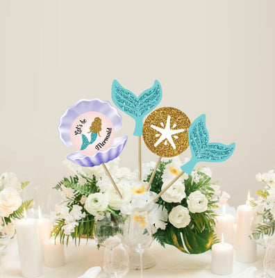 Mermaid Birthday Party Centerpiece Decoration for Tables