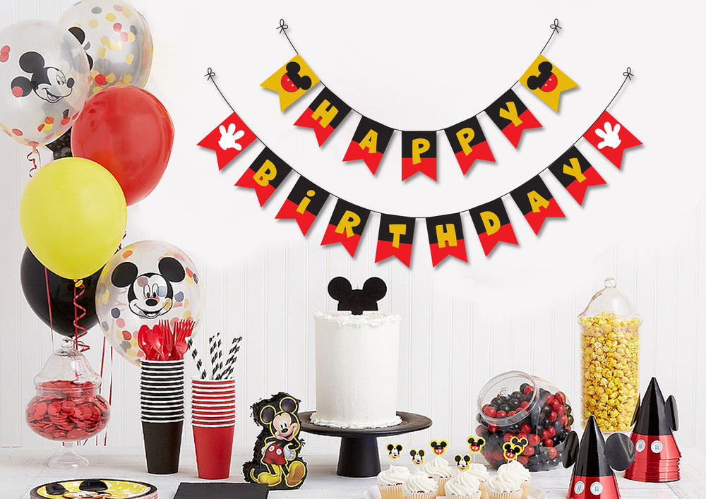 Mickey Mouse Birthday Decorations | Mickey Mouse Birthday Banner