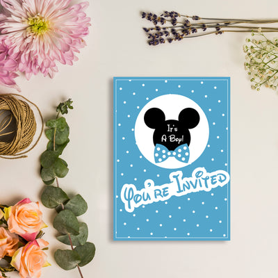 Baby Shower Invitations for Boys | Mickey Mouse Theme Party Invitations