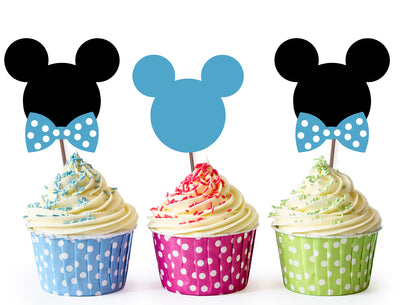 Mickey Mouse  Baby Shower Cupcake Toppers | Cupcake Decorations for Baby Shower