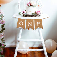 one burlap banner