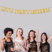 Let's Party Bitches Golden Banner - Bachelorette Party Decorations
