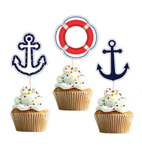 Nautical Birthday Party Decorations | Birthday Cupcake Toppers Boy