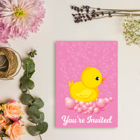 Pink Duck Theme Party Supplies | Baby Shower Invitation for Girl