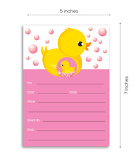 Pink Duck Theme Party Supplies | Baby Shower Invitation for Girl