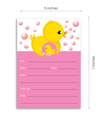 Pink Duck Theme Party Supplies | Baby Shower Invitation for Girl