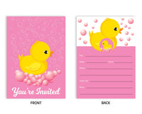 Pink Duck Theme Party Supplies | Baby Shower Invitation for Girl