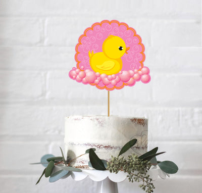 Pink Duck Baby Shower Cake Topper | Baby Gender Reveal Cake Topper