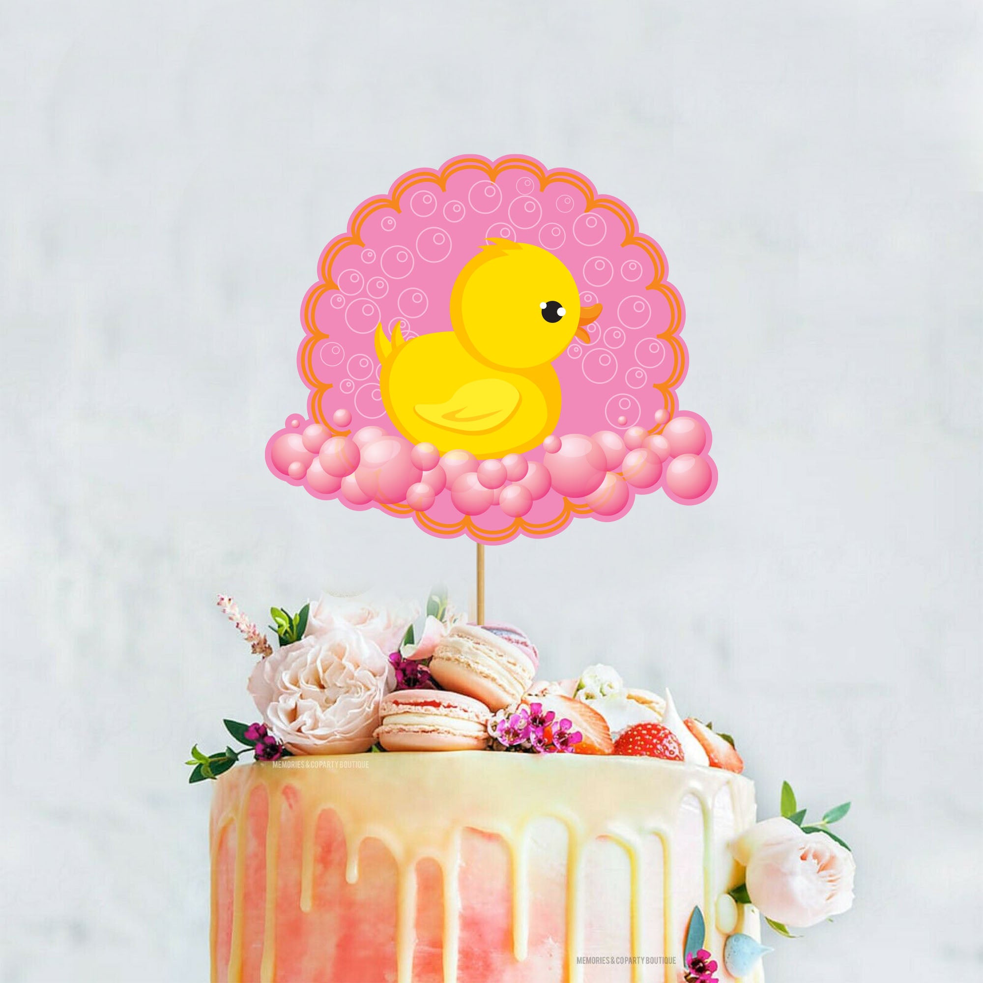 Pink Duck Baby Shower Cake Topper  Baby Gender Reveal Cake Topper