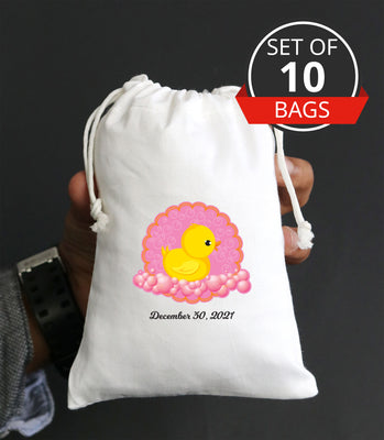 Baby shower Party Favor Bags | Pink Duck Party Goodie Bags