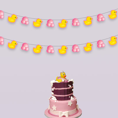 Baby Shower Party Decorations for Girl  | Pink Duck Themed Garland Decors