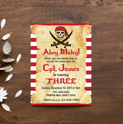 Pirates Birthday Party Invitations | Pirates Party Theme Ideas