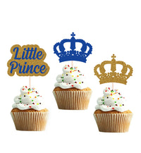 Prince Boy Baby Shower Theme Cupcake Toppers