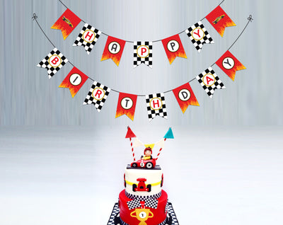 race car banner birthday