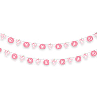 Sweet 16 Happy Birthday Party Decorations | 16 Birthday Themed Garlands