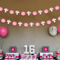 Sweet 16 Happy Birthday Party Decorations | 16 Birthday Themed Garlands