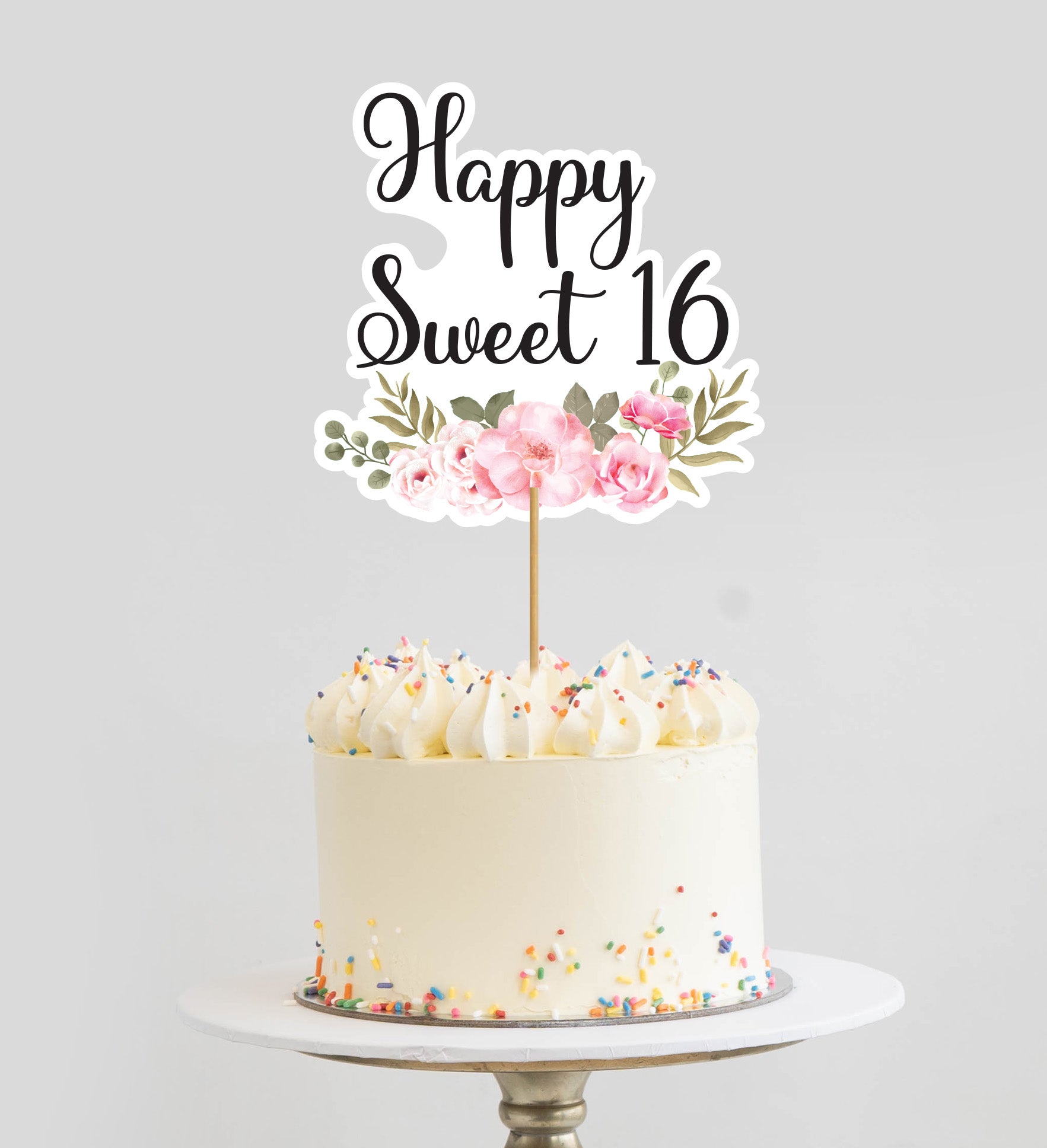 Sweet Sixteen Butter Cream Happy Birthday Name Cake