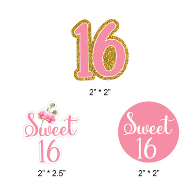 16th Birthday Cupcake Decorations | Sweet 16th Theme Birthday Cake Ideas