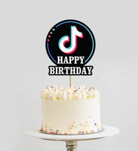 Tik Tok Theme Happy Birthday Cake Topper | Table Decoration