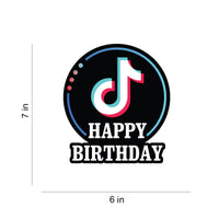 Tik Tok Theme Happy Birthday Cake Topper | Table Decoration