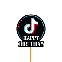 Tik Tok Theme Happy Birthday Cake Topper | Table Decoration