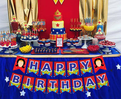 Wonder Woman Birthday Decoration Ideas - Banner